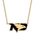 Sterling Silver Gold-plated LogoArt University of North Dakota Large Enameled Pendant 18 inch Necklace