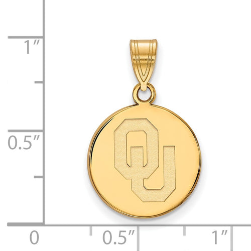 10k Gold LogoArt University of Oklahoma O-U Medium Disc Pendant