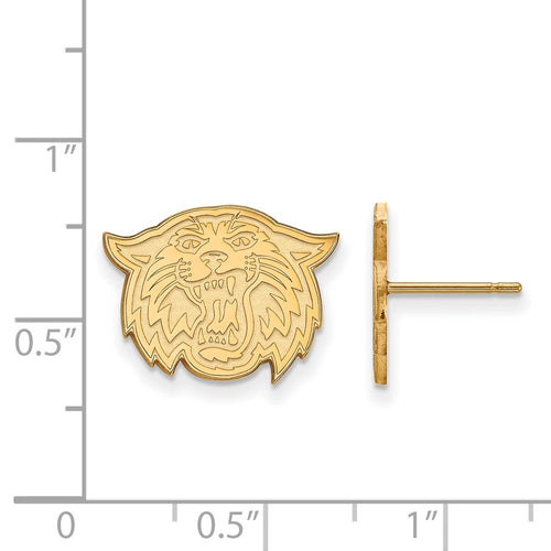 10k Gold LogoArt Villanova University Wildcat Small Post Earrings