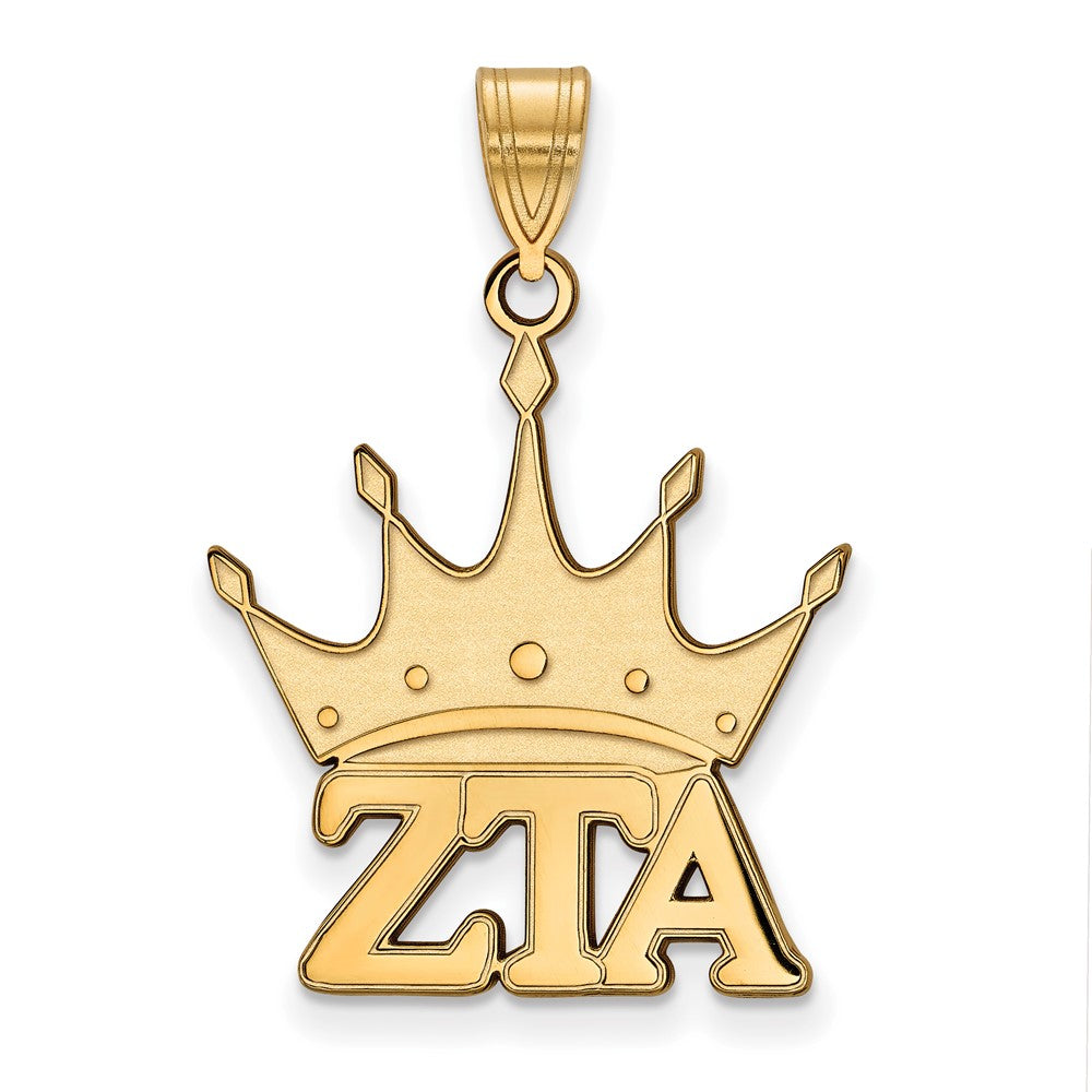 Sterling Silver Gold-plated LogoArt Zeta Tau Alpha Sorority Symbol Medium Pendant