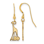 Sterling Silver Gold-plated LogoArt Alpha Epsilon Phi Sorority Symbol Small Dangle Wire Earrings
