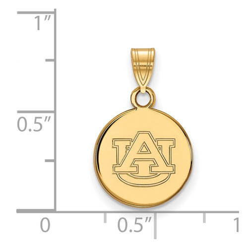 10k Gold LogoArt Auburn University Small Disc Pendant