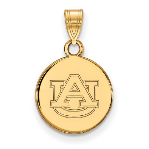 10k Gold LogoArt Auburn University Small Disc Pendant