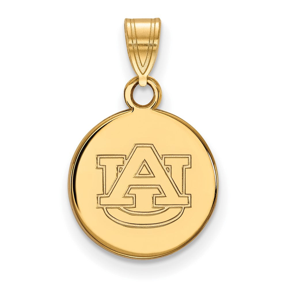 Sterling Silver Gold-plated LogoArt Auburn University Small Disc Pendant