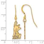 Sterling Silver Gold-plated LogoArt Alpha Xi Delta Sorority Symbol Small Dangle Wire Earrings