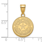 Sterling Silver Gold-plated LogoArt Baylor University Medium Crest Pendant
