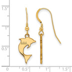 Sterling Silver Gold-plated LogoArt Delta Delta Delta Sorority Symbol Small Dangle Wire Earrings