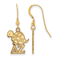 Sterling Silver Gold-plated LogoArt Delta Zeta Sorority Symbol Small Dangle Wire Earrings