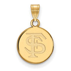 10k Gold LogoArt Florida State University F-S Small Disc Pendant