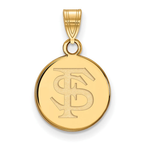 10k Gold LogoArt Florida State University F-S Small Disc Pendant