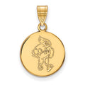10k Gold LogoArt Iowa State University Cardinal Medium Disc Pendant