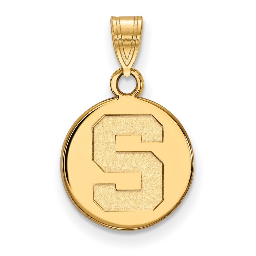 10k Gold LogoArt Michigan State University Letter S Small Disc Pendant