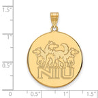 10k Gold LogoArt Northern Illinois University N-I-U with Huskies Extra Large Disc Pendant