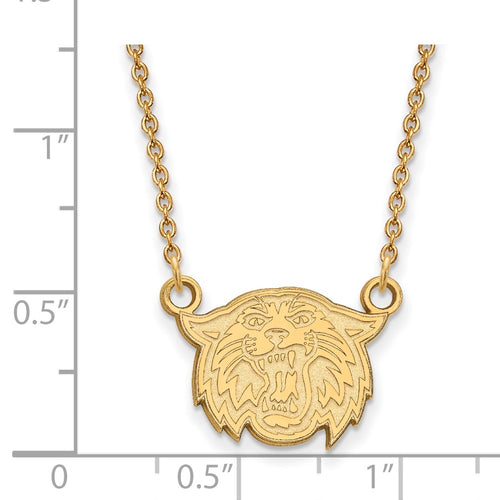 10k Gold LogoArt Villanova University Wildcat Small Pendant 18 inch Necklace