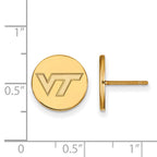 Sterling Silver Gold-plated LogoArt Virginia Tech V-T Small Disc Earrings