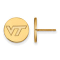Sterling Silver Gold-plated LogoArt Virginia Tech V-T Small Disc Earrings