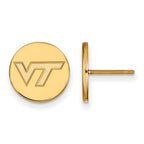 Sterling Silver Gold-plated LogoArt Virginia Tech V-T Small Disc Earrings