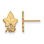 Sterling Silver Gold-plated LogoArt Alpha Phi Sorority Symbol Extra Small Post Earrings
