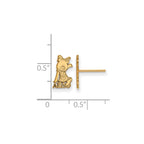 Sterling Silver Gold-plated LogoArt Alpha Xi Delta Sorority Symbol Extra Small Post Earrings