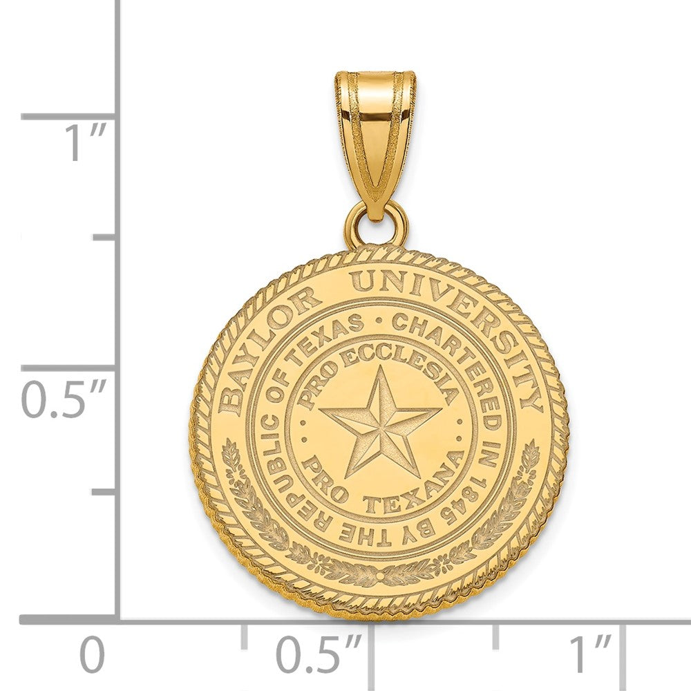 Sterling Silver Gold-plated LogoArt Baylor University Large Crest Pendant