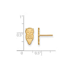 Sterling Silver Gold-plated LogoArt Chi Omega Sorority Symbol Extra Small Post Earrings