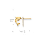Sterling Silver Gold-plated LogoArt Delta Delta Delta Sorority Symbol Extra Small Post Earrings