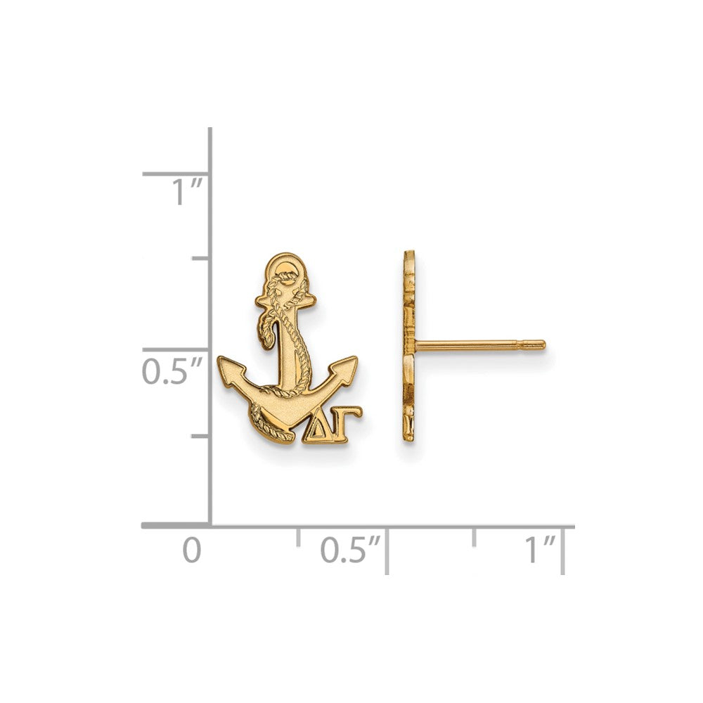 Sterling Silver Gold-plated LogoArt Delta Gamma Sorority Symbol Extra Small Post Earrings