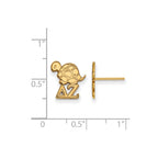 Sterling Silver Gold-plated LogoArt Delta Zeta Sorority Symbol Extra Small Post Earrings