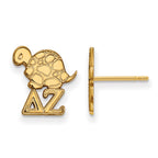 Sterling Silver Gold-plated LogoArt Delta Zeta Sorority Symbol Extra Small Post Earrings