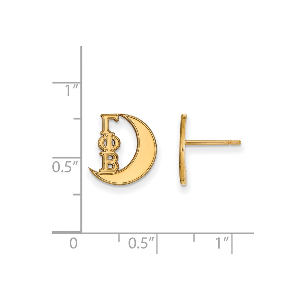 Sterling Silver Gold-plated LogoArt Gamma Phi Beta Sorority Symbol Extra Small Post Earrings
