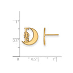 Sterling Silver Gold-plated LogoArt Gamma Phi Beta Sorority Symbol Extra Small Post Earrings