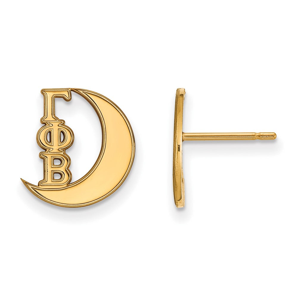 Sterling Silver Gold-plated LogoArt Gamma Phi Beta Sorority Symbol Extra Small Post Earrings