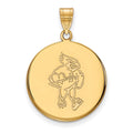Sterling Silver Gold-plated LogoArt Iowa State University Cardinal Large Disc Pendant