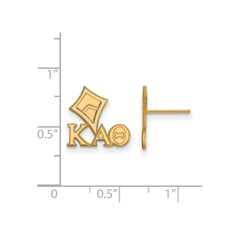 Sterling Silver Gold-plated LogoArt Kappa Alpha Theta Sorority Symbol Extra Small Post Earrings