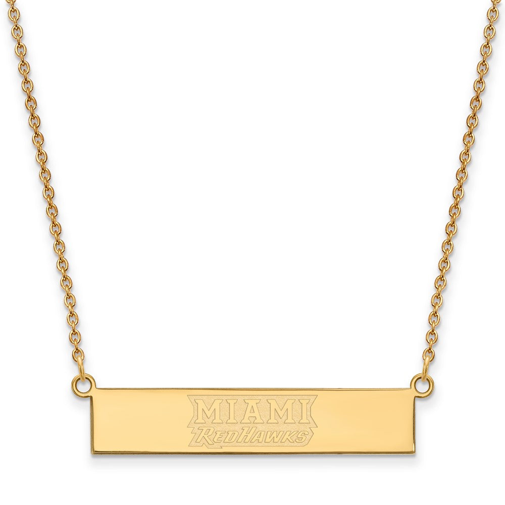 SS GP LogoArt Miami University Small Bar Necklace