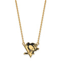 Sterling Silver Gold-plated NHL LogoArt Pittsburgh Penguins Large Enameled Pendant 18 inch Necklace