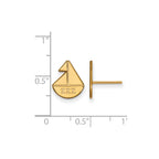 Sterling Silver Gold-plated LogoArt Sigma Sigma Sigma Sorority Symbol Extra Small Post Earrings