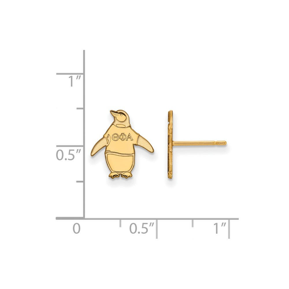 Sterling Silver Gold-plated LogoArt Theta Phi Alpha Sorority Symbol Extra Small Post Earrings
