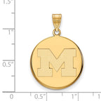 10k Gold LogoArt University of Michigan Letter M Large Disc Pendant