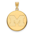 10k Gold LogoArt University of Michigan Letter M Large Disc Pendant