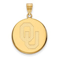 10k Gold LogoArt University of Oklahoma O-U Large Disc Pendant