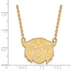 Sterling Silver Gold-plated LogoArt Villanova University Wildcat Large Pendant 18 inch Necklace