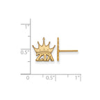 Sterling Silver Gold-plated LogoArt Zeta Tau Alpha Sorority Symbol Extra Small Post Earrings