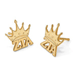 Sterling Silver Gold-plated LogoArt Zeta Tau Alpha Sorority Symbol Extra Small Post Earrings