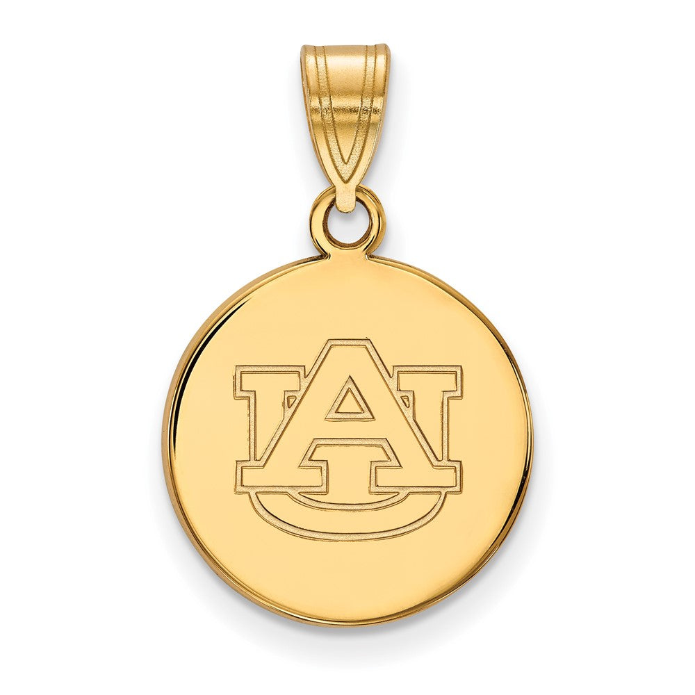 Sterling Silver Gold-plated LogoArt Auburn University Medium Disc Pendant
