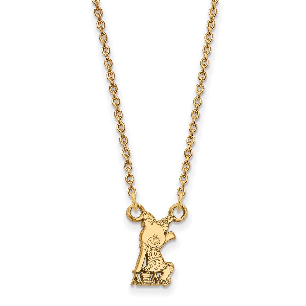 Sterling Silver Gold-plated LogoArt Alpha Xi Delta Sorority Symbol Extra Small Pendant 18 inch Necklace