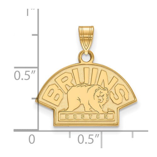 10k Gold NHL LogoArt Boston Bruins Small Pendant