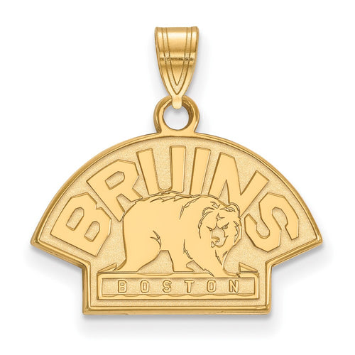 10k Gold NHL LogoArt Boston Bruins Small Pendant