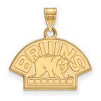 Sterling Silver Gold-plated NHL LogoArt Boston Bruins Small Pendant