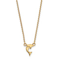 Sterling Silver Gold-plated LogoArt Delta Delta Delta Sorority Symbol Extra Small Pendant 18 inch Necklace